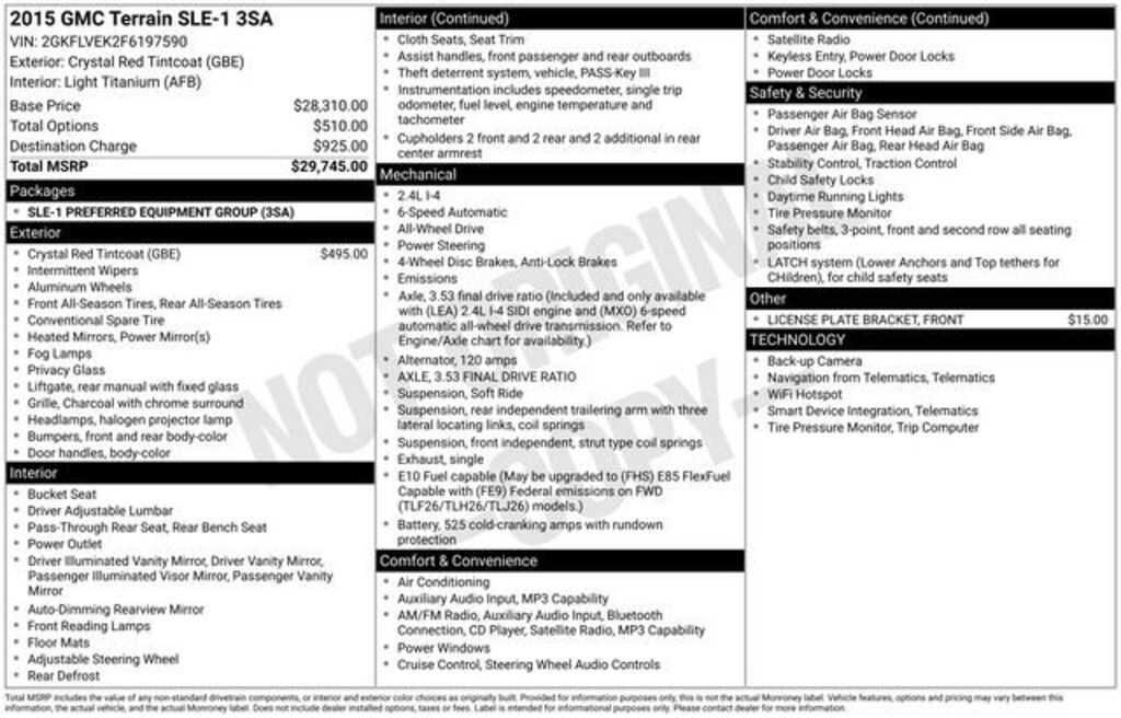 Used 2015 GMC Terrain SLE-1 SUV
