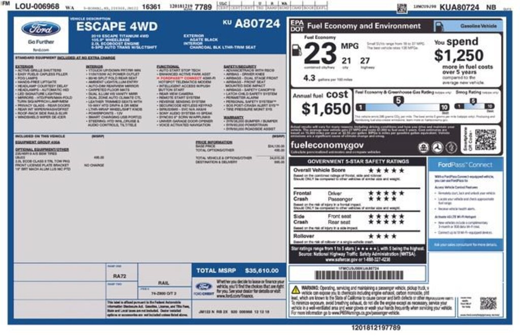 Used 2019 Ford Escape Titanium