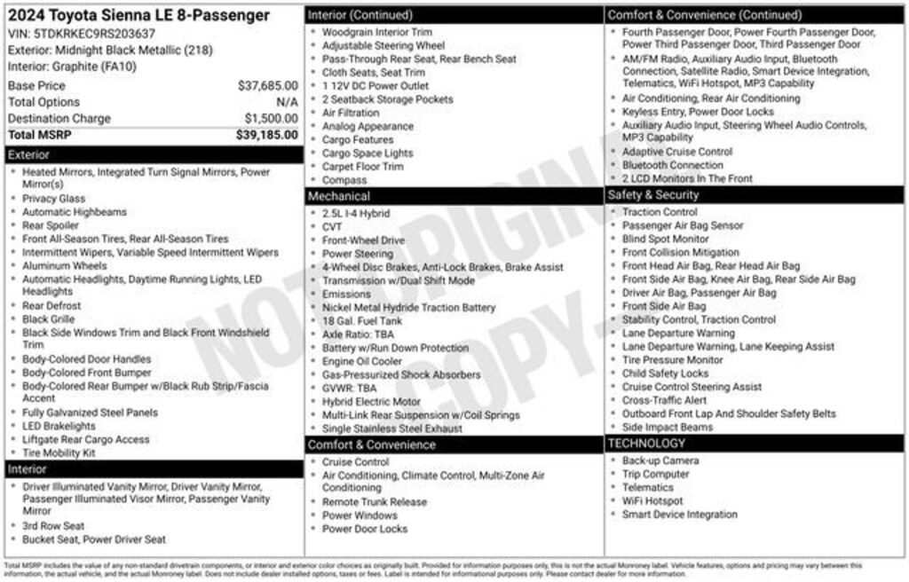 Used 2024 Toyota Sienna LE