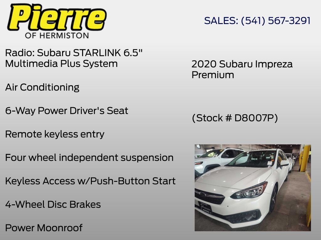 Used 2020 Subaru Impreza Premium Sedan