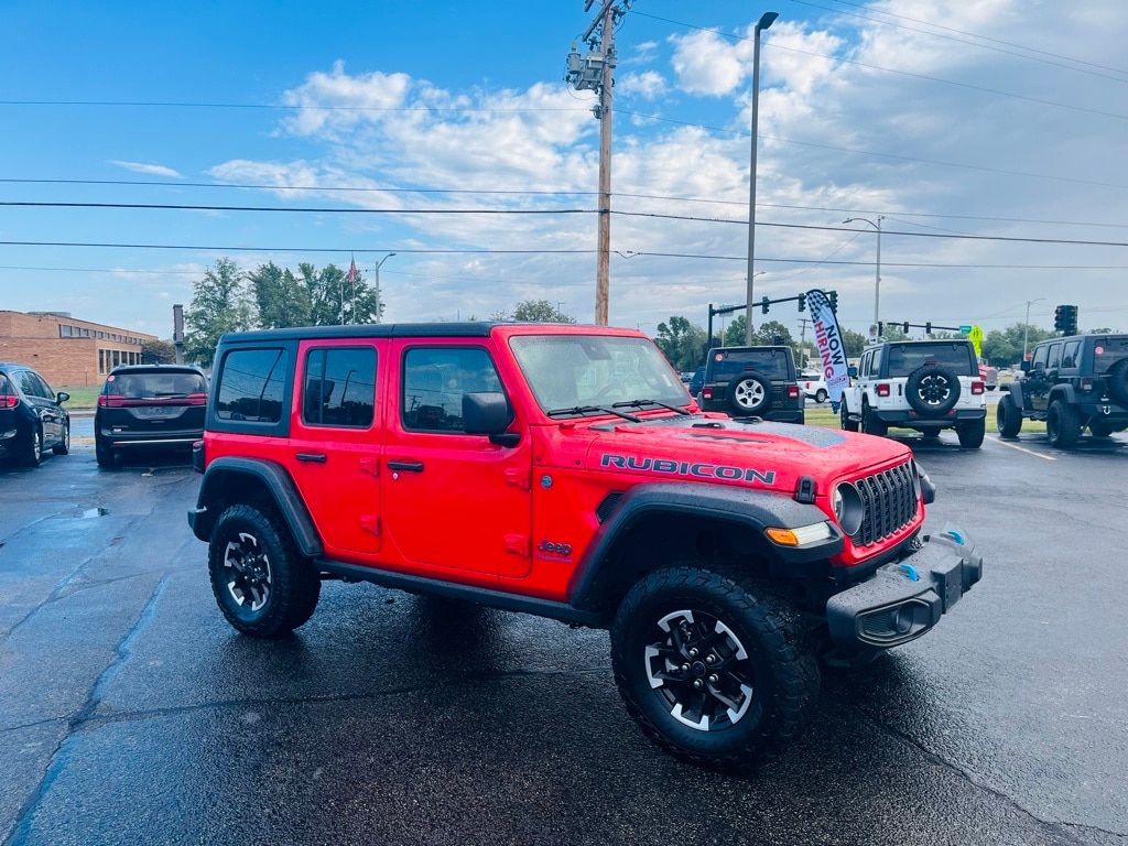 Certified 2024 Jeep Wrangler 4xe Rubicon 4XE with VIN 1C4RJXR65RW242247 for sale in Charleston, IL