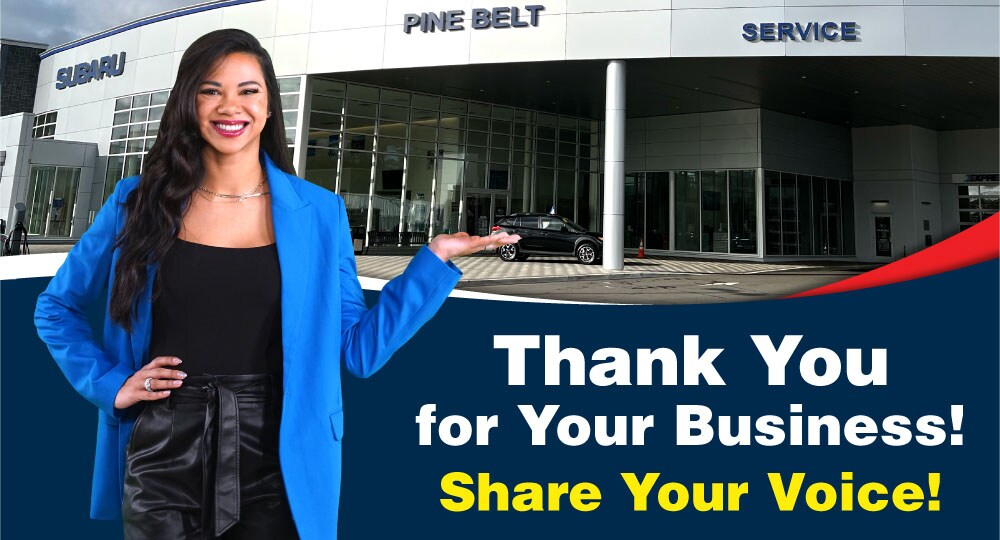 Pine Belt Subaru - Thank You For Your Business Banner width=