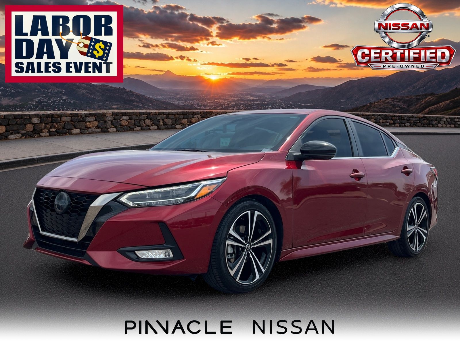 Red (Scarlet Ember Tintcoat) 2022 Nissan Sentra Sedan Front-Wheel Drive Continuously Variable Transmission