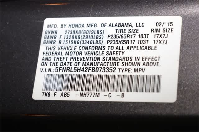 2015 Honda Odyssey EX 36