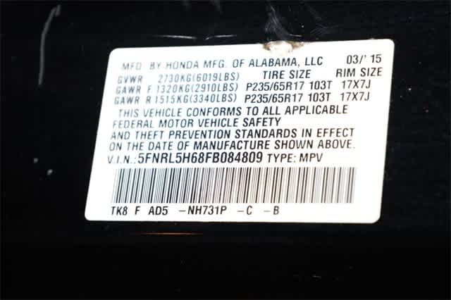 2015 Honda Odyssey EX-L 38