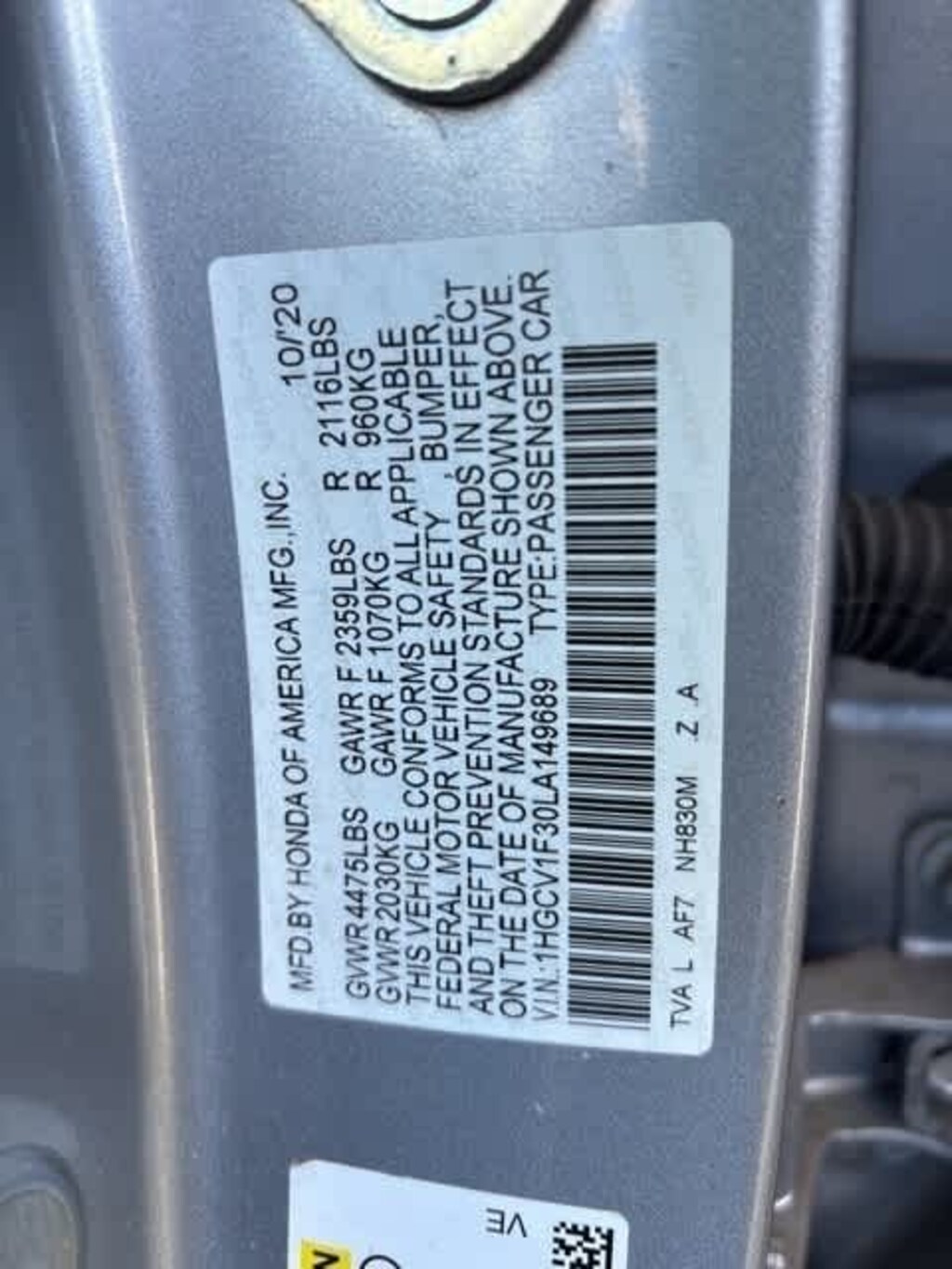 Used 2020 Honda Accord Sport 1.5T Sedan