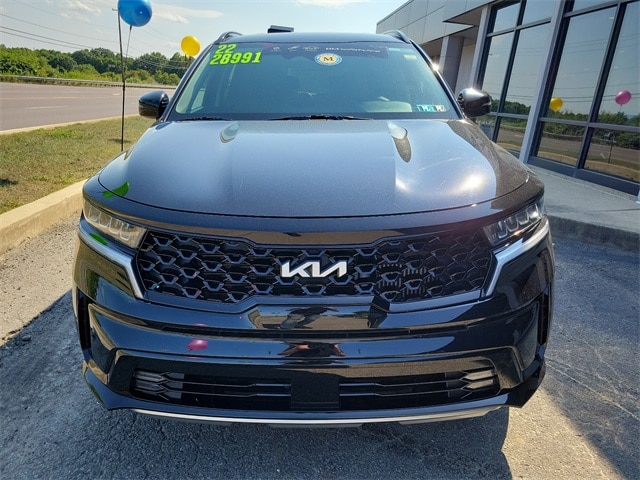 Certified 2022 Kia Sorento EX with VIN 5XYRH4LF5NG076158 for sale in Blakely, PA