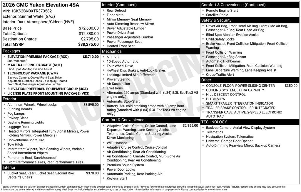 2026 GMC Yukon 4WD Elevation's photo