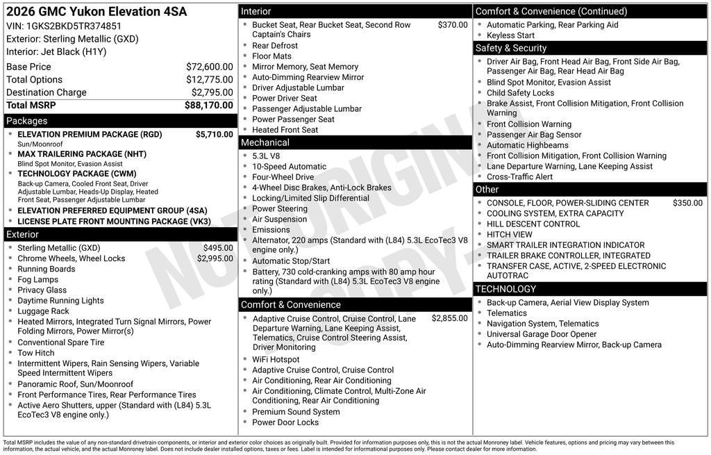 2026 GMC Yukon 4WD Elevation's photo