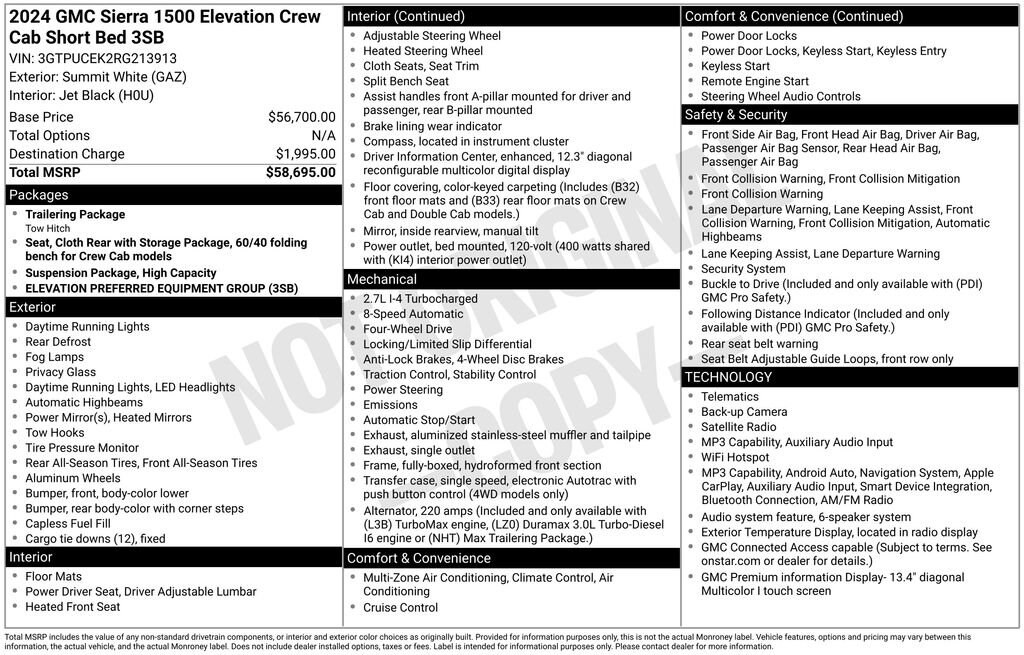 Used 2024 GMC Sierra 1500 Elevation Truck