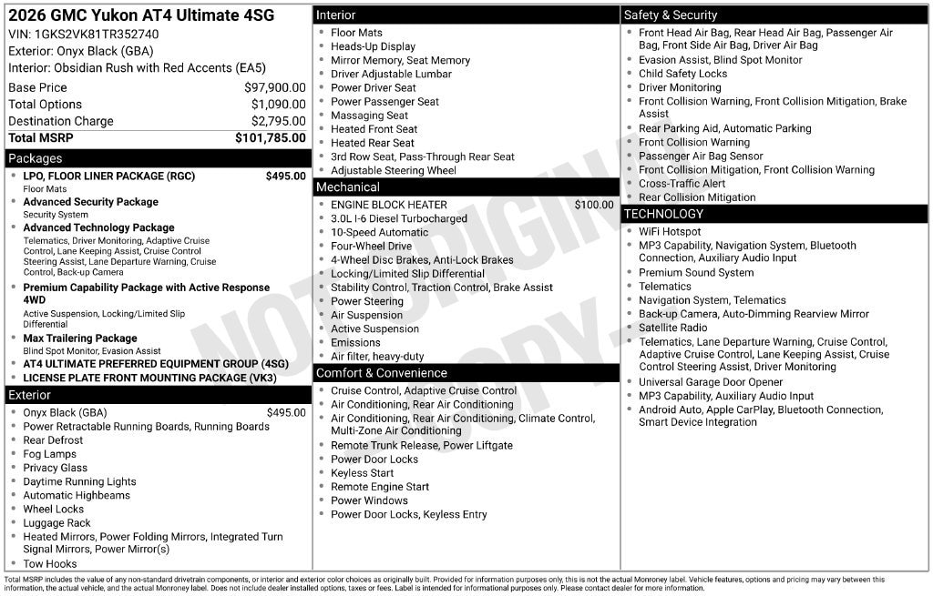 2026 GMC Yukon AT4 Ultimate