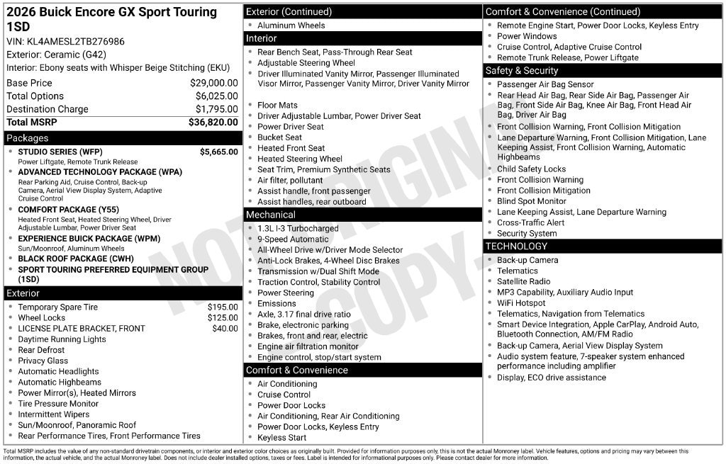 2026 Buick Encore GX Sport Touring