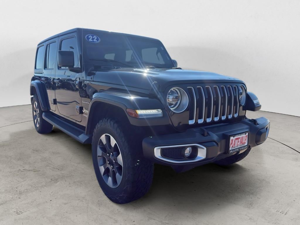 Used 2022 Jeep Wrangler Unlimited Sahara Wagon; Open Body