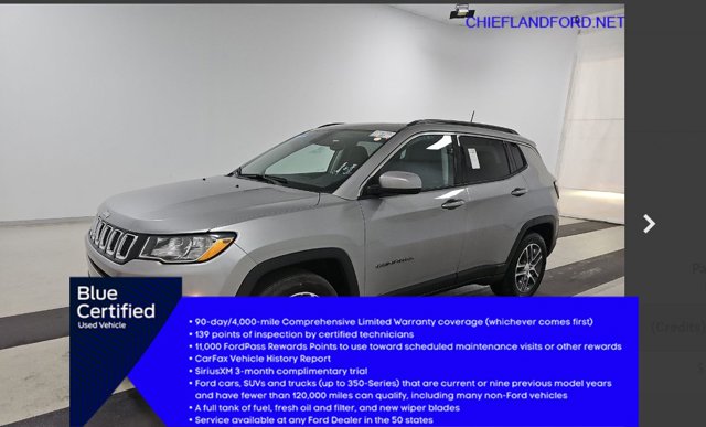 Used 2020 Jeep Compass Latitude w/Sun/Wheel Pkg SUV