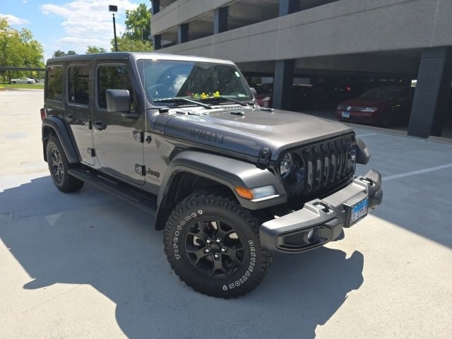 Used 2021 Jeep Wrangler Unlimited Willys with VIN 1C4HJXDN0MW609090 for sale in Creve Coeur, MO