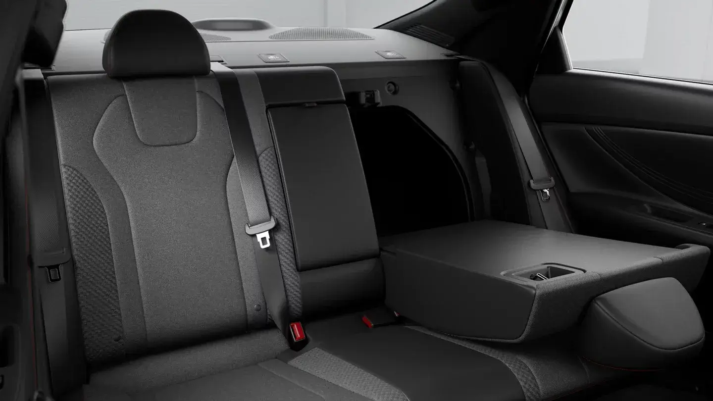 Hyundai Elantra N rear seat in black