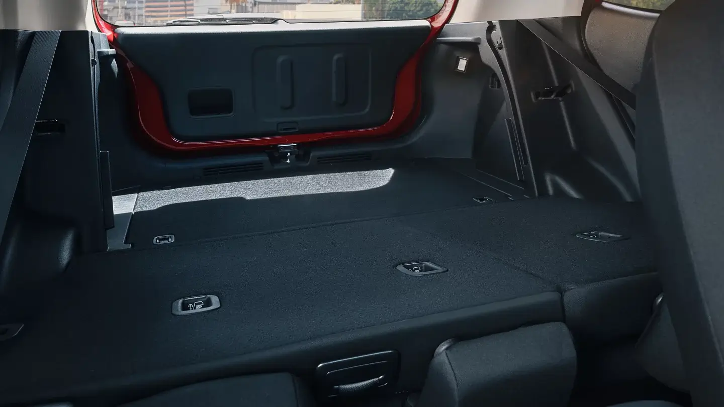 Hyundai Venue 60/40 folding rear seats shown from inside the cabin