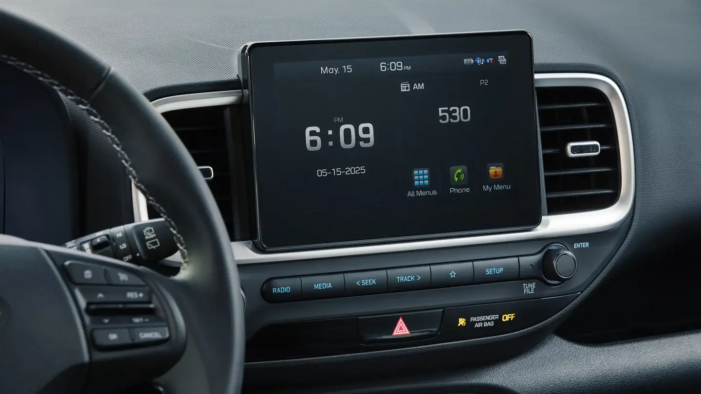 Hyundai Venue 8-inch touchscreen display with wireless Apple CarPlay and Android Auto