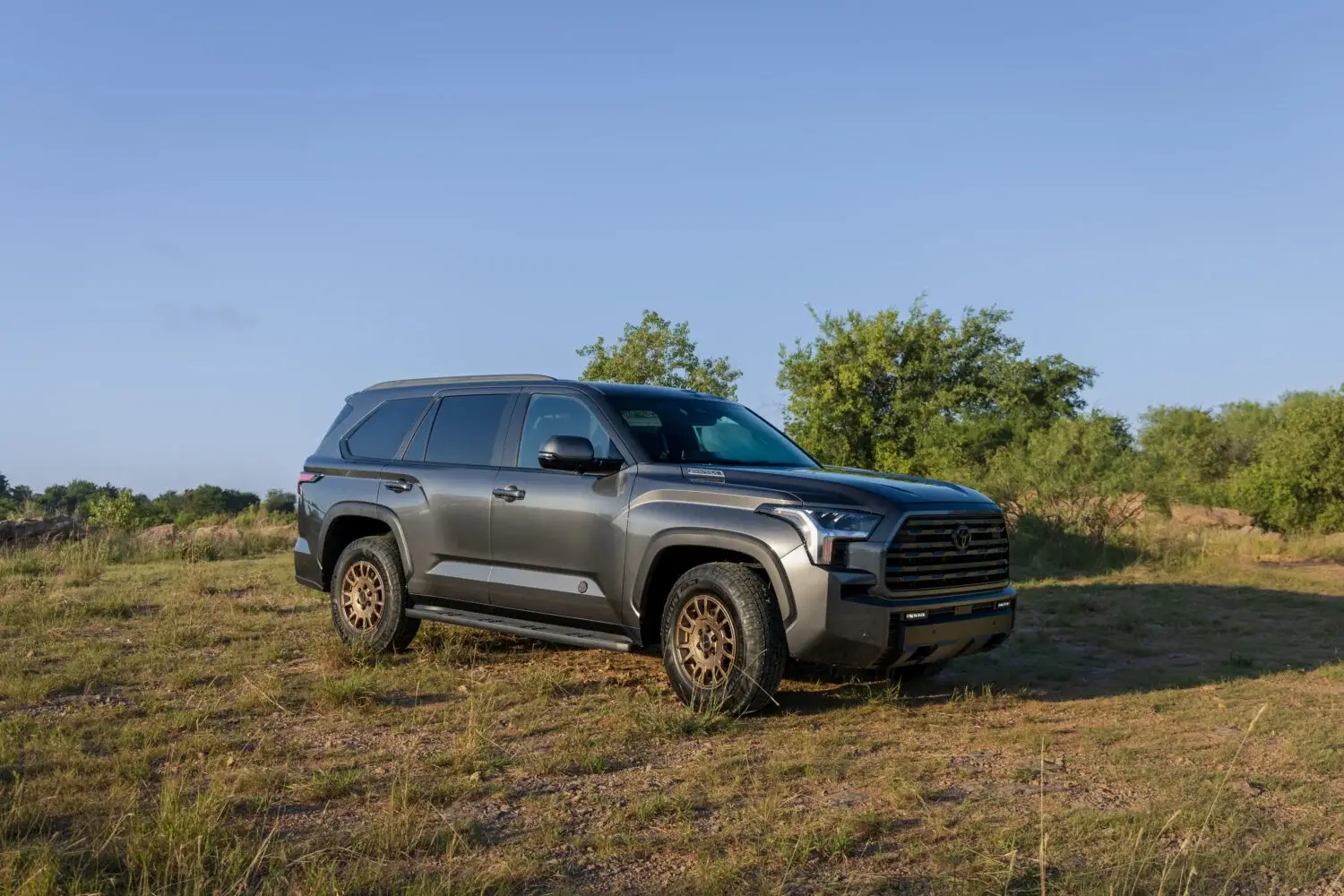 2027 Toyota Sequoia Trailhunter shown from the passenger side in profile