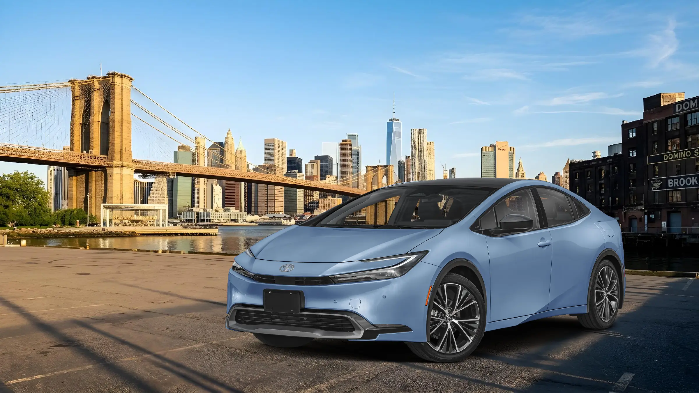 2027 Toyota Prius hybrid hatchback shown for Plaza Toyota in Brooklyn, New York
