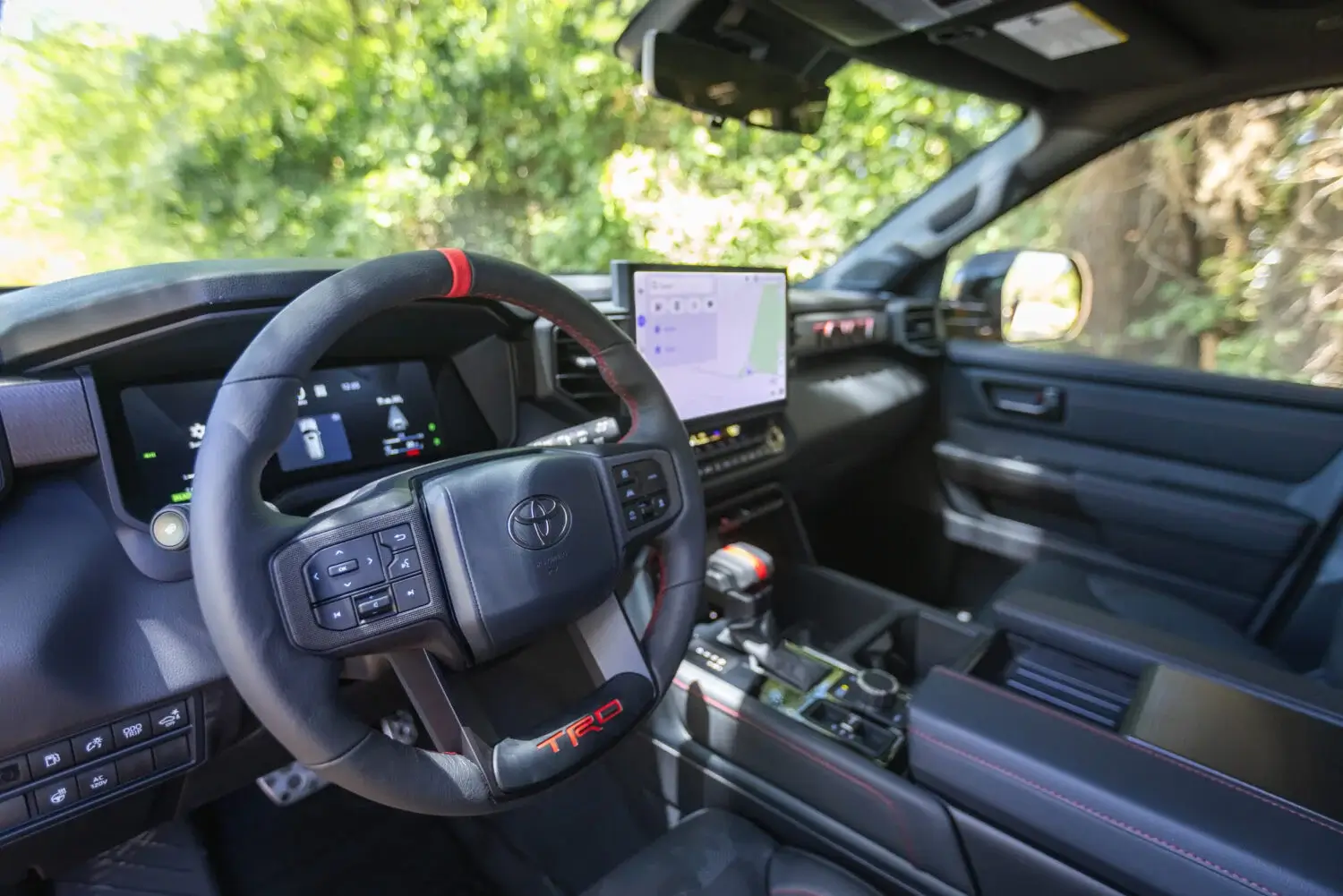 Interior of the 2027 Toyota Sequoia TRD Pro viewed from the driver side