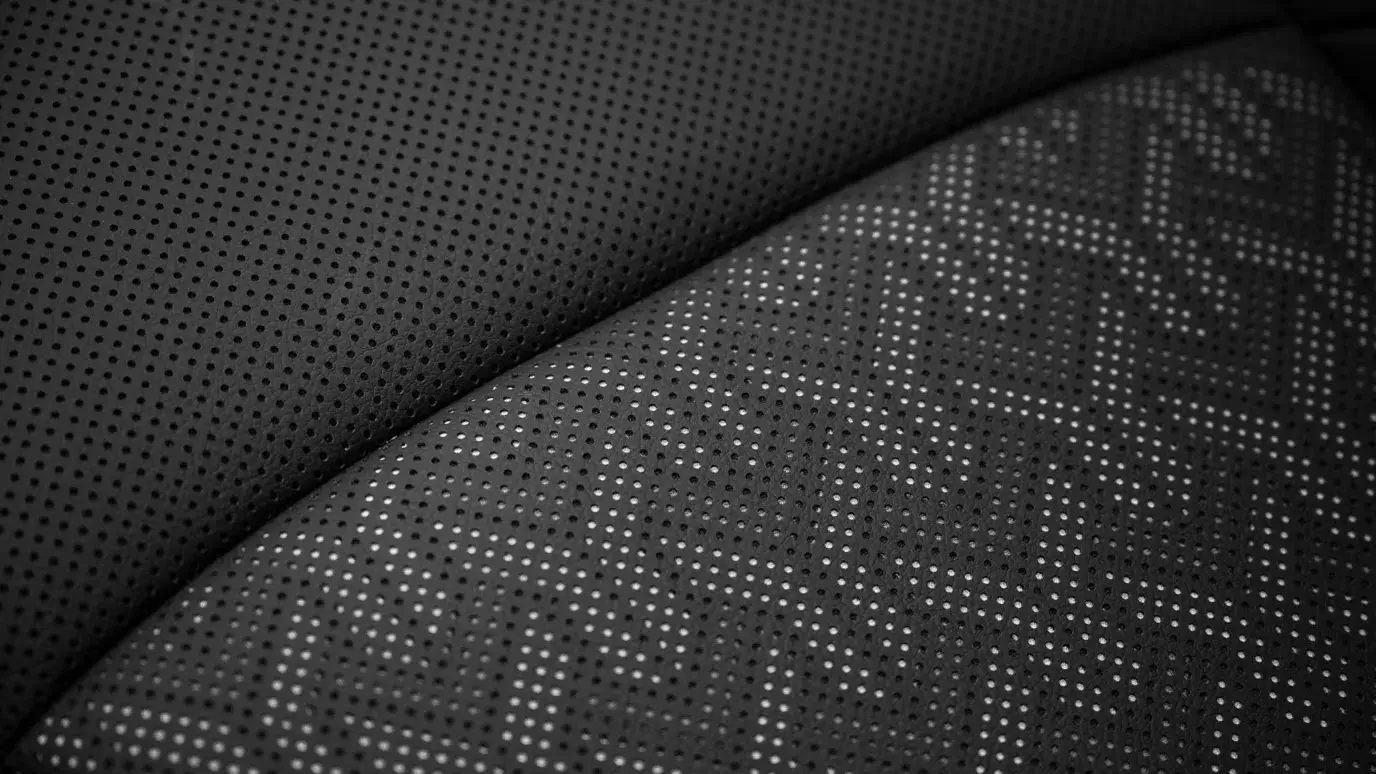 Close-up of Toyota Tacoma seat upholstery material and stitching
