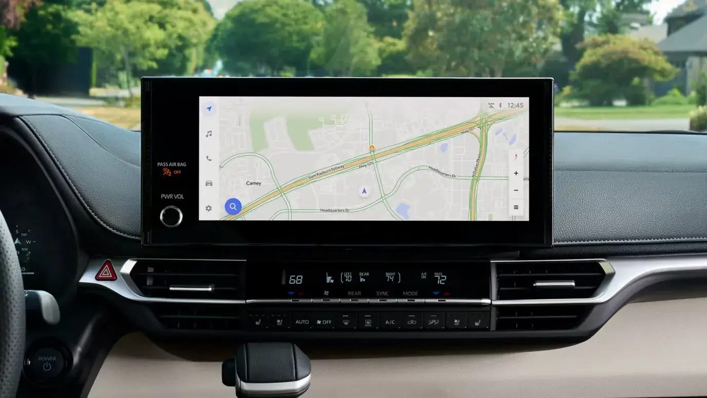 Toyota Sienna centre touchscreen and climate control panel viewed from the passenger side