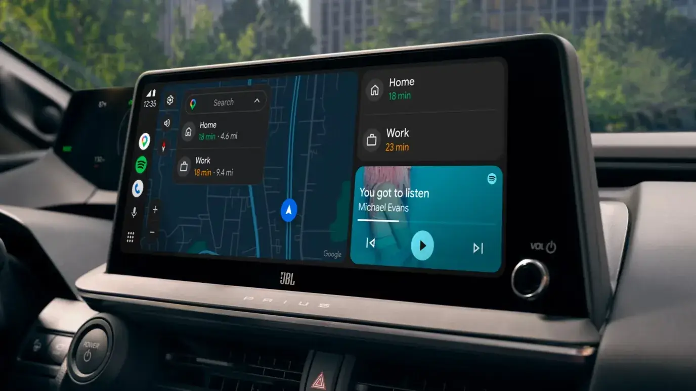Close-up of the Toyota Audio Multimedia touchscreen in the 2027 Toyota Prius
