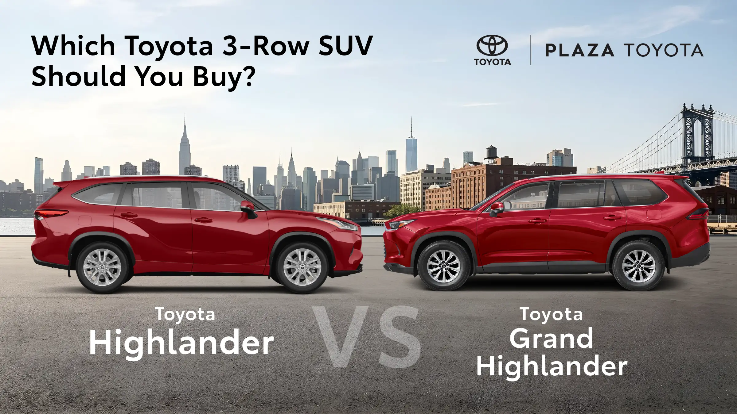 Toyota Highlander and Toyota Grand Highlander side by side