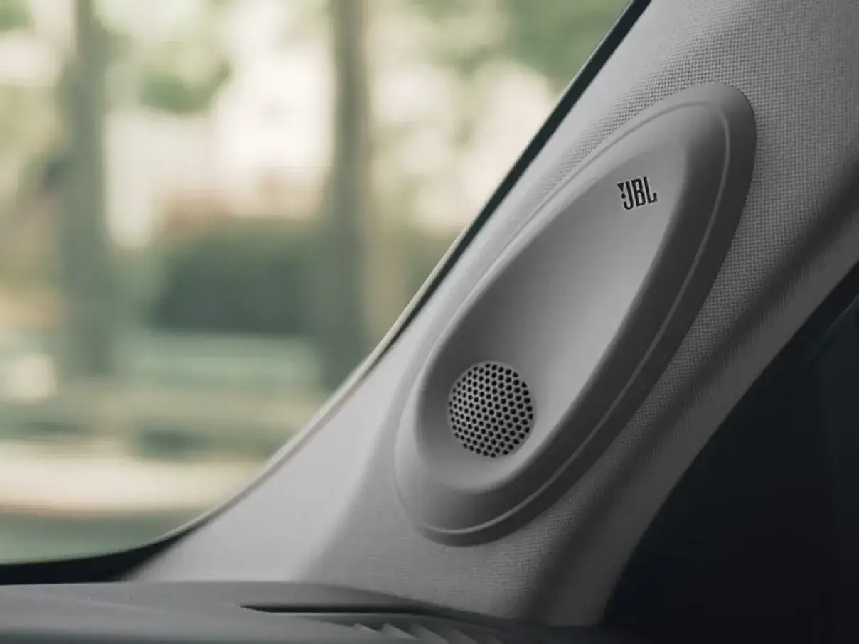 JBL Premium Audio speaker detail in a Toyota Highlander, shown on a previous-generation model