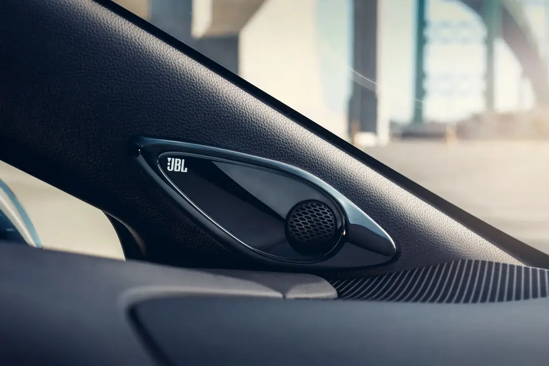 JBL Premium Audio speaker detail inside the 2027 Toyota Corolla