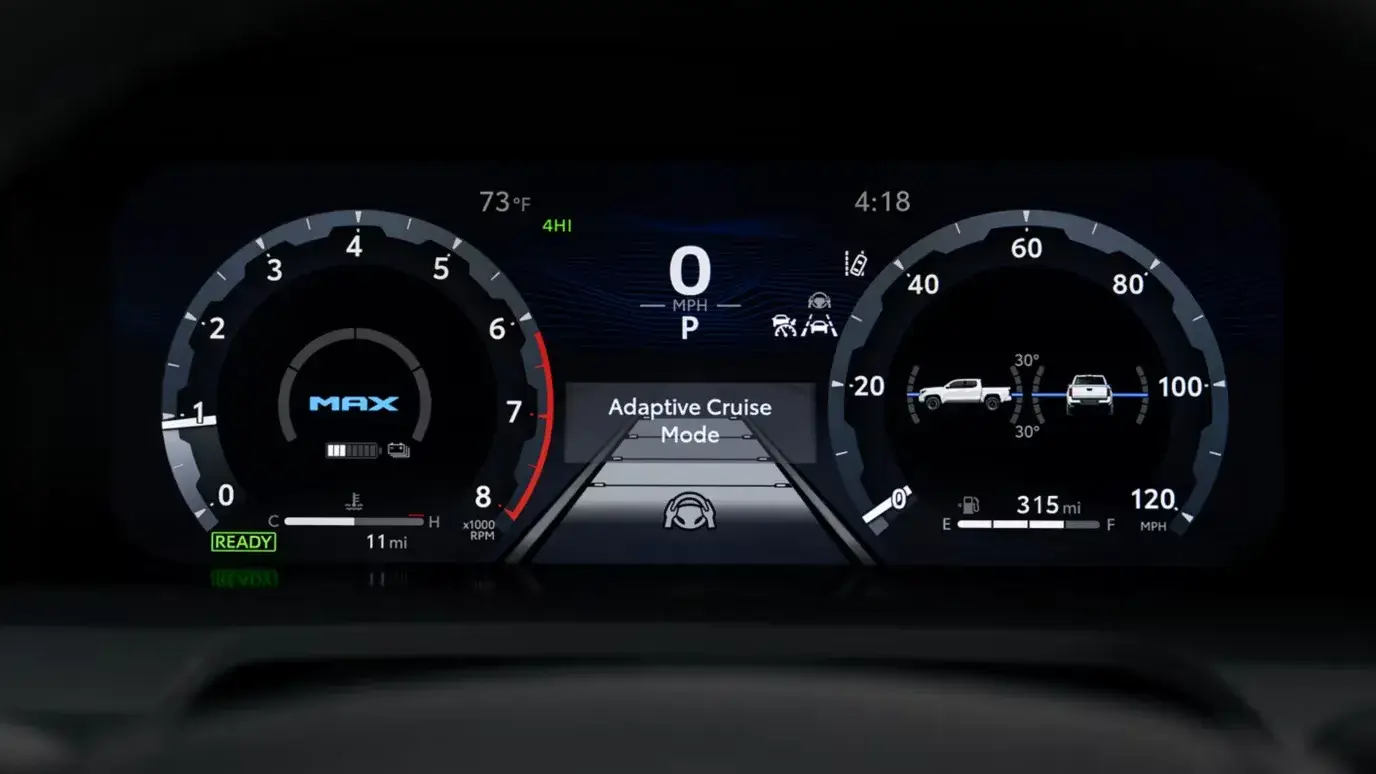 Toyota Tacoma i-FORCE MAX digital speedometer and driver information display