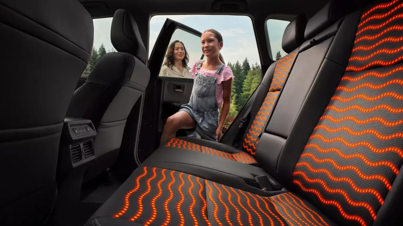 Heated rear seat controls in the back of the Toyota RAV4