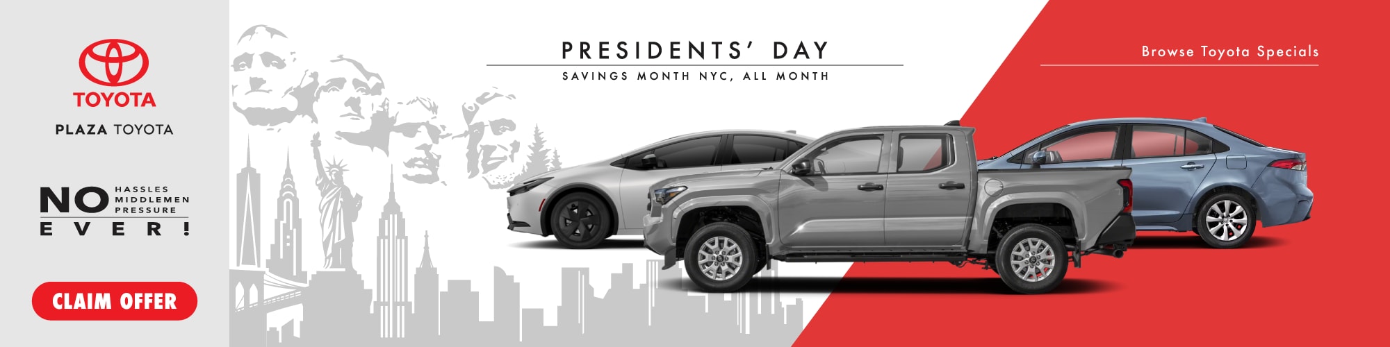 Plaza Toyota - President's Day Savings All Month!