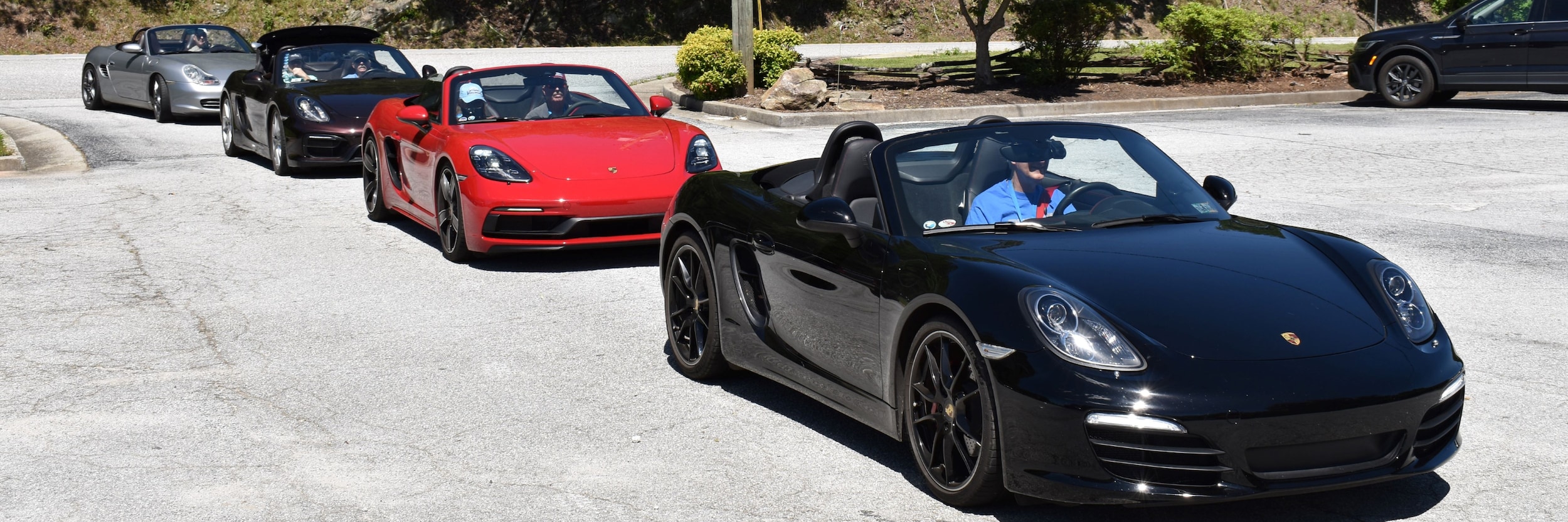  various Porsche models on display at 2024 Highlands Motoring Festival in Highlands North Carolina