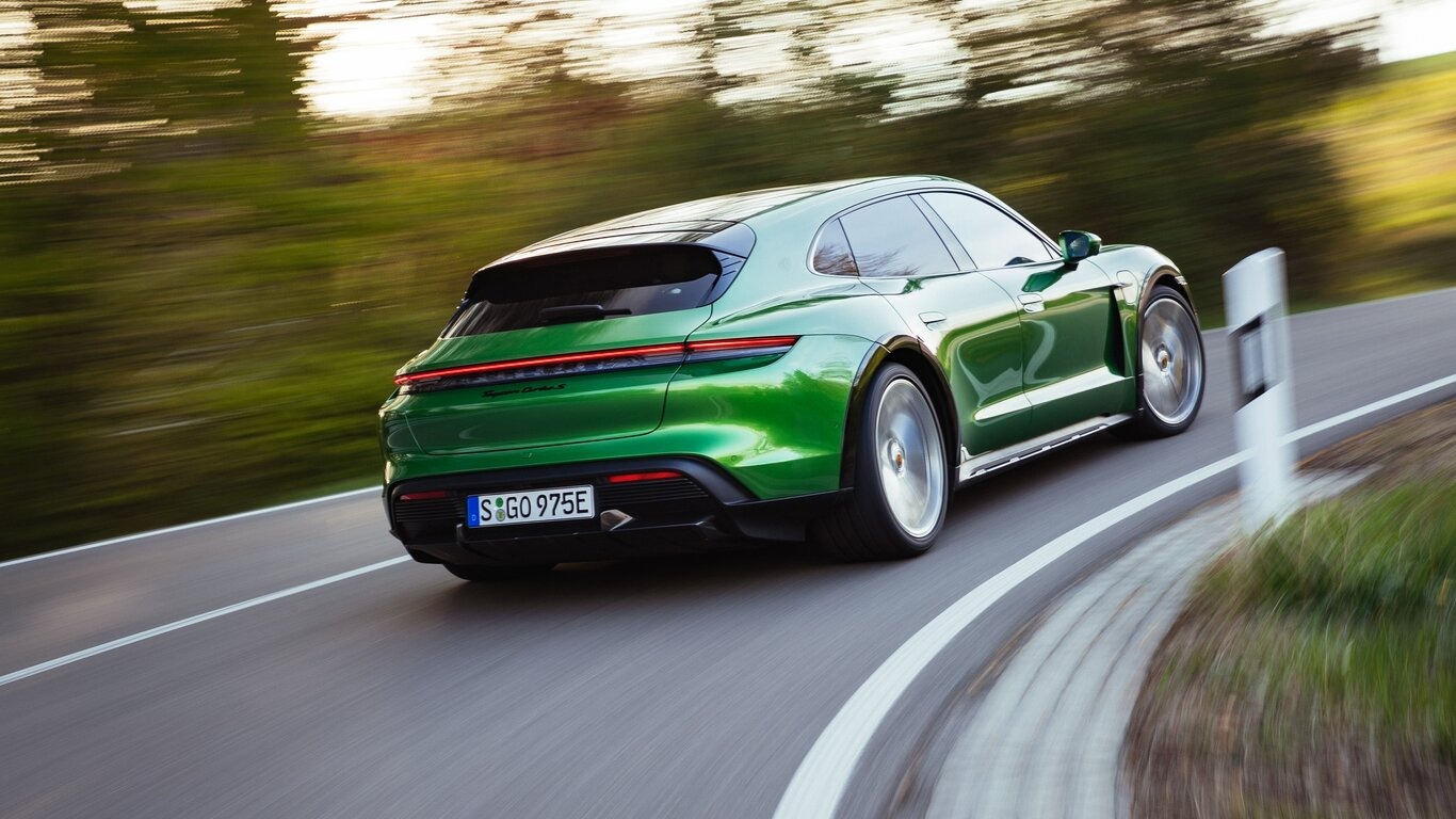 Green Taycan Cross Turismo