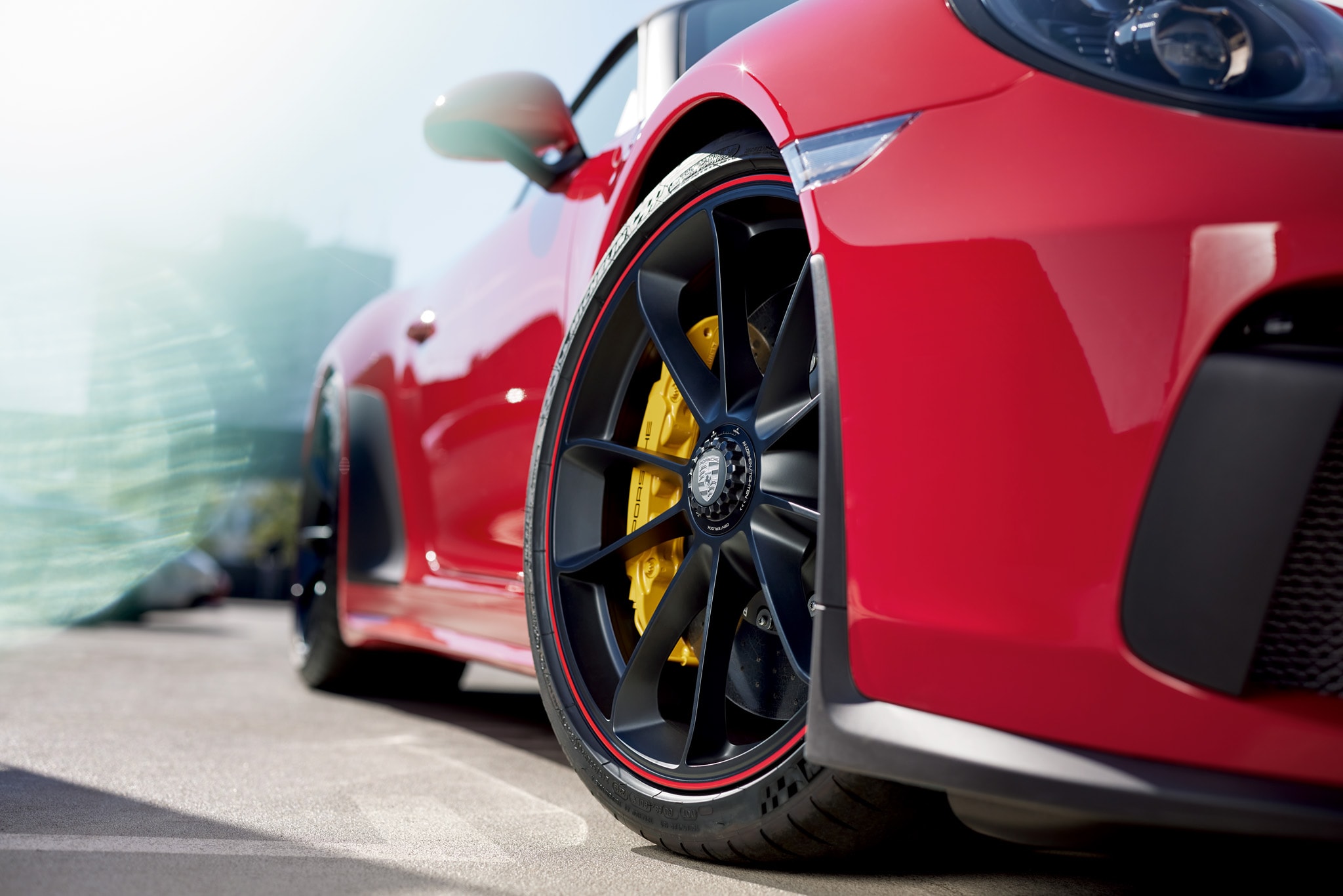 Porsche Brakes Close up of a Porsche wheel