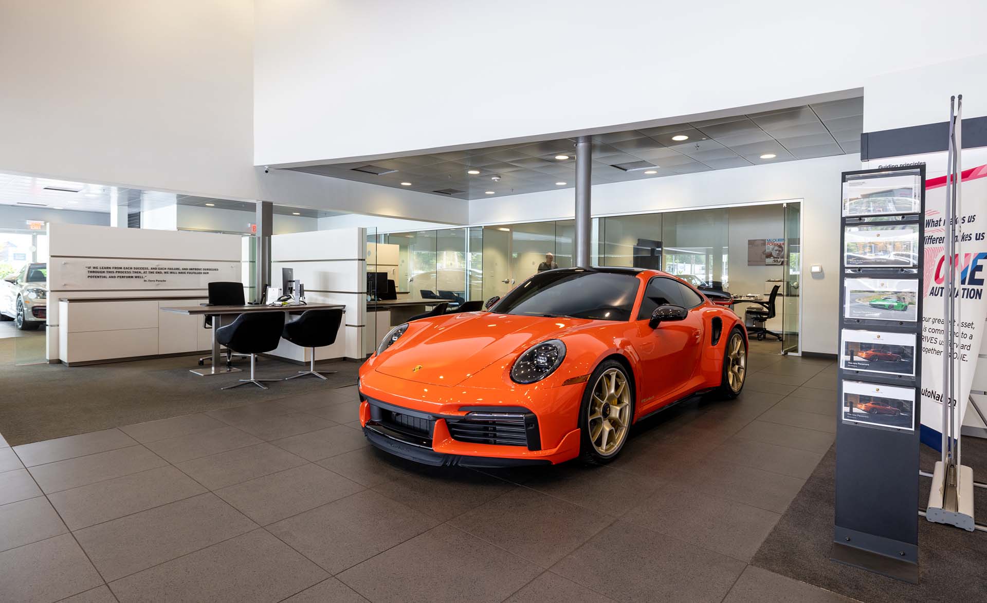 View of the showroom floor at Porsche Orlando