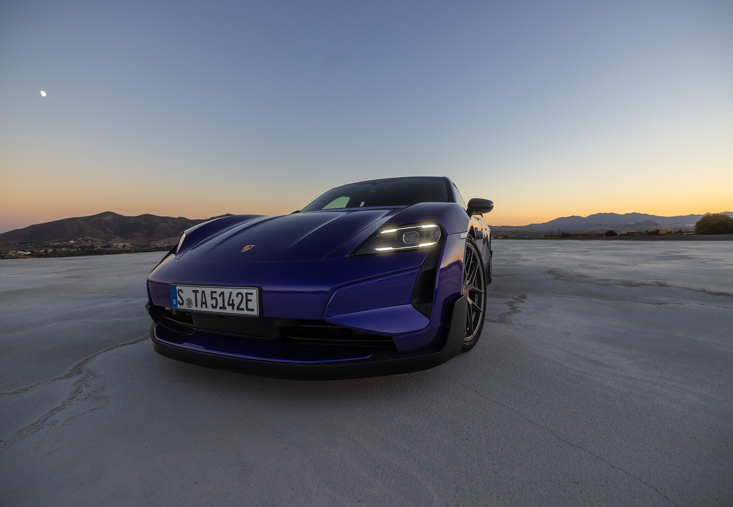 Porsche Taycan on the road