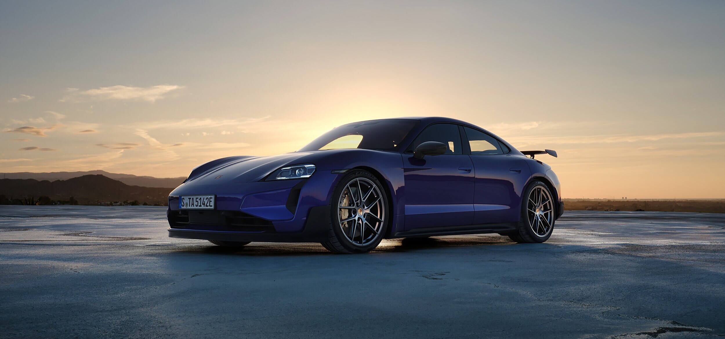 Blue Porsche Taycan