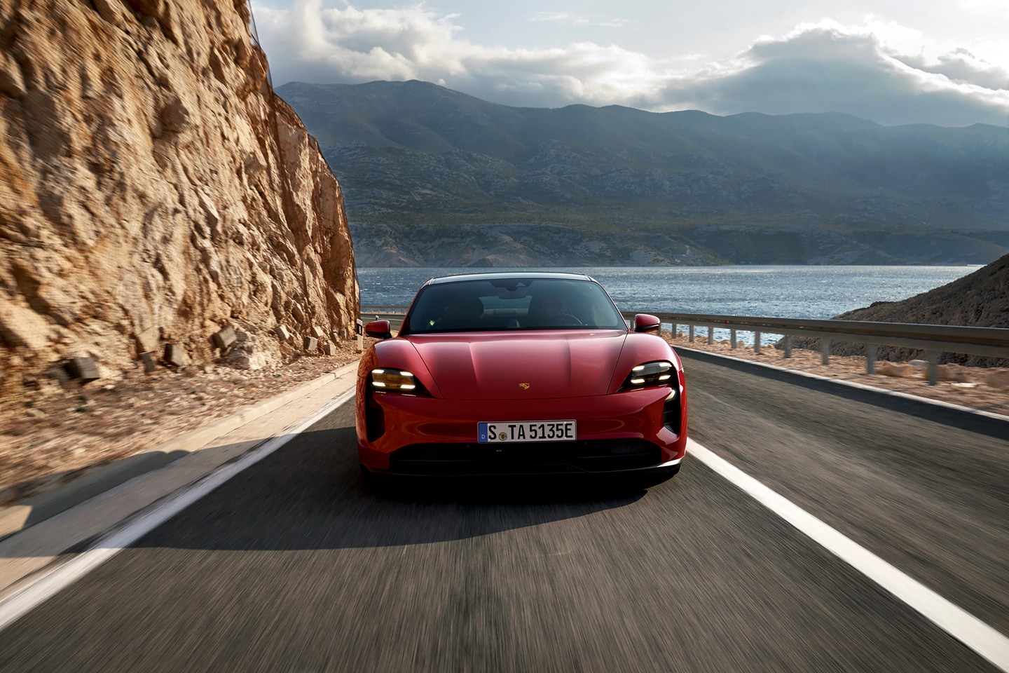  2026 Porsche Taycan on the road