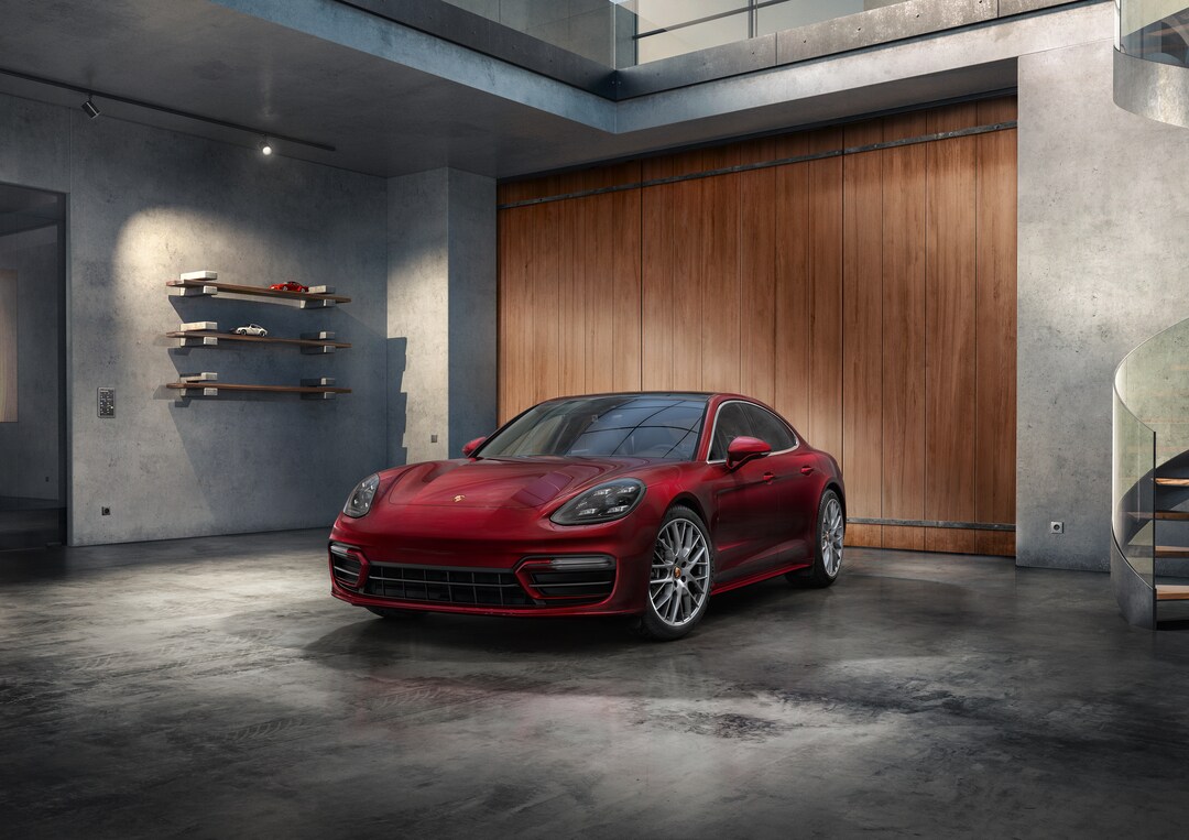 Porsche Panamera in garage at home