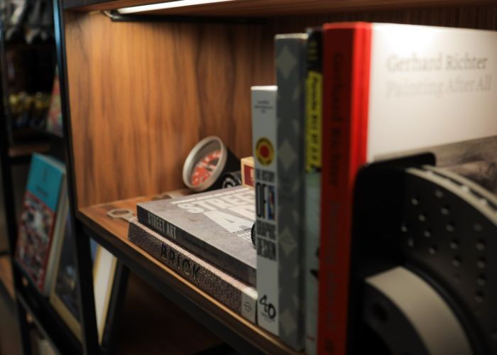 Porsche books on a shelf Porsche books on a shelf