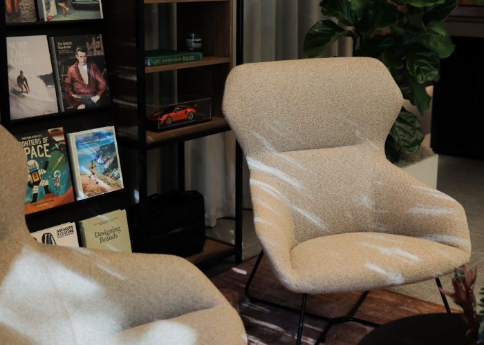 reading nook at Porsche Studio Chevy Chase reading nook at Porsche Studio Chevy Chase