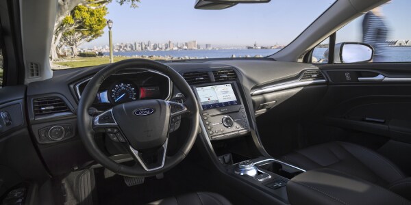 Ford Fusion dashboard and front seats