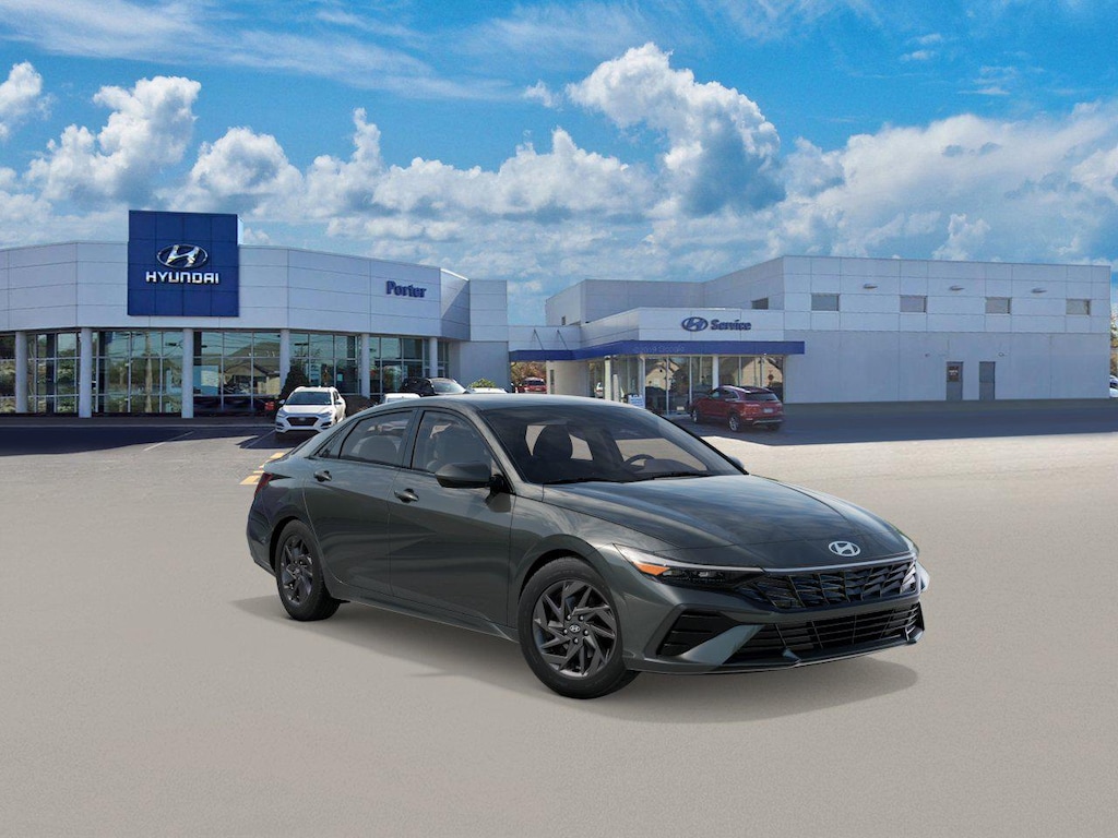 New 2026 Hyundai Elantra Hybrid Blue Sedan