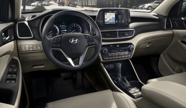 New Hyundai Tucson interior front seats and dash