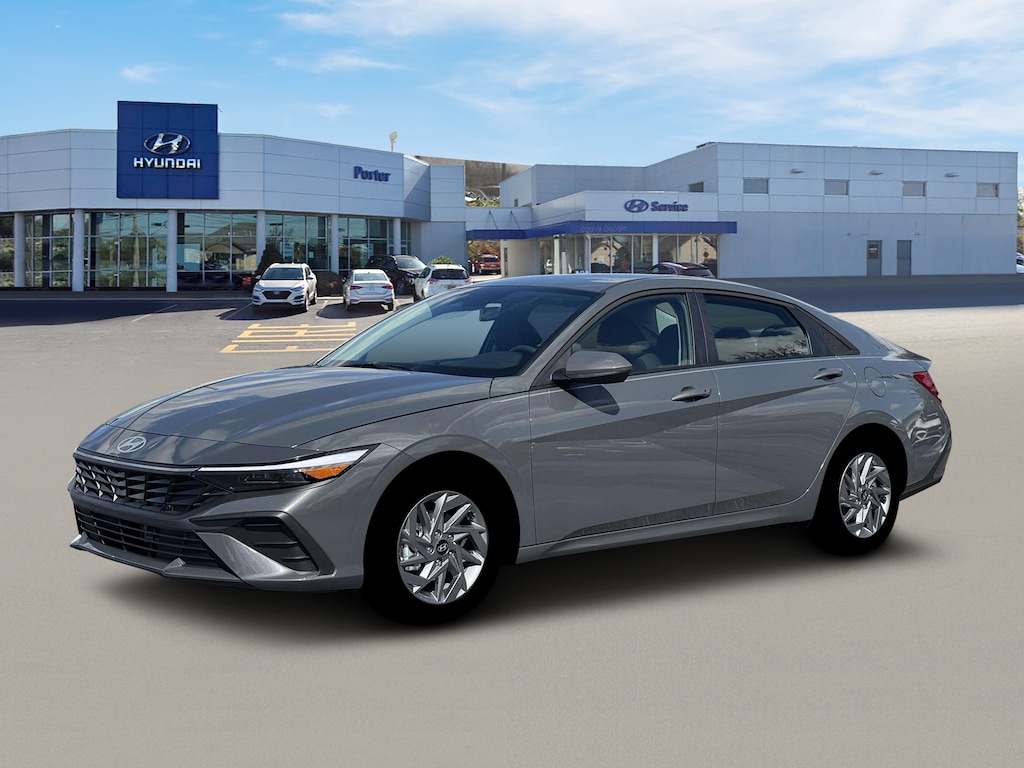 New 2026 Hyundai Elantra Hybrid Blue Sedan