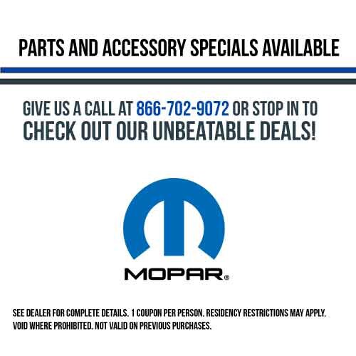 Chrysler, Dodge, Fiat, Jeep, Ram Service & Parts Specials