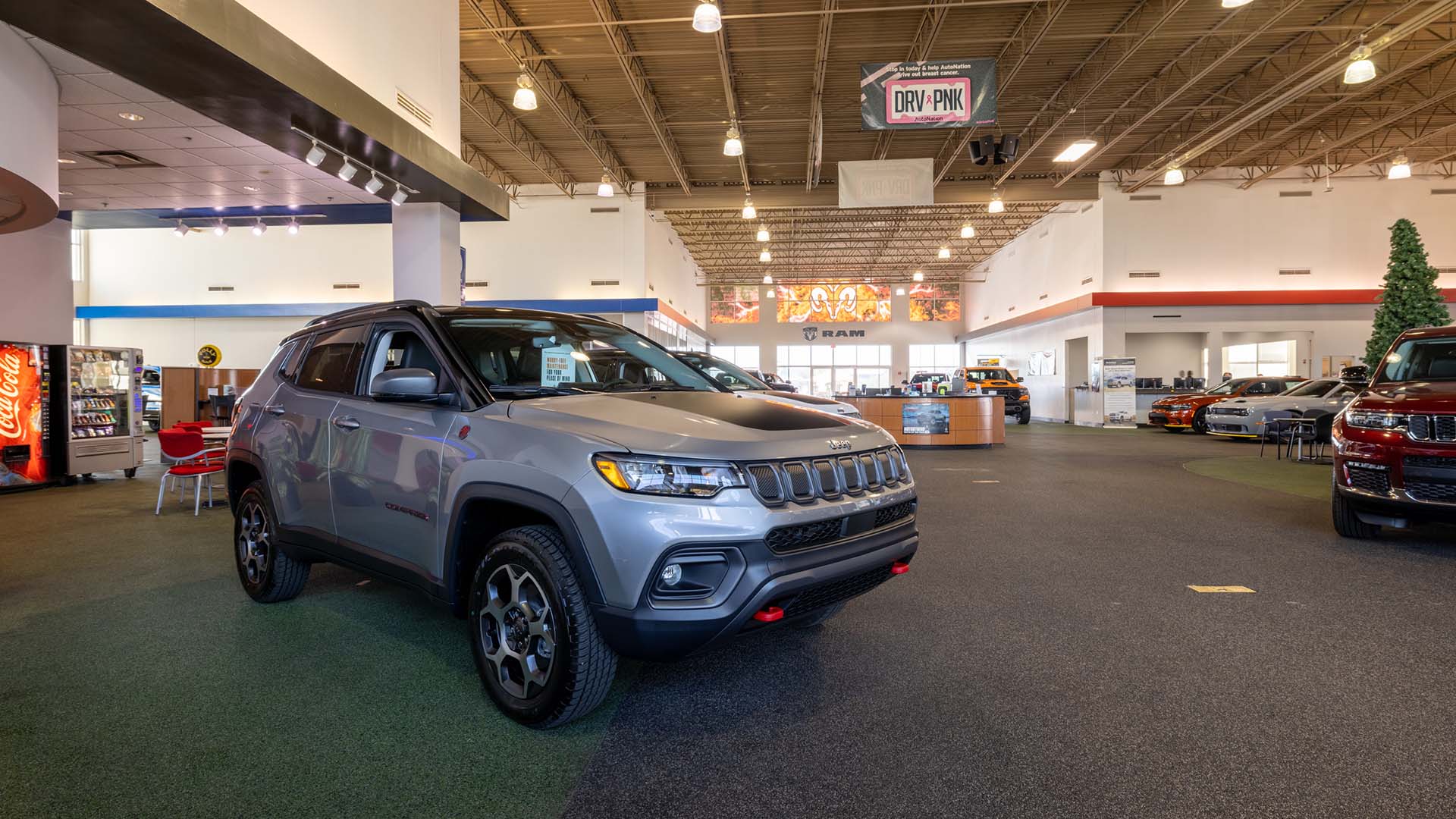 View of the showroom at AutoNation Chrysler Dodge Jeep RAM And FIAT North Phoenix